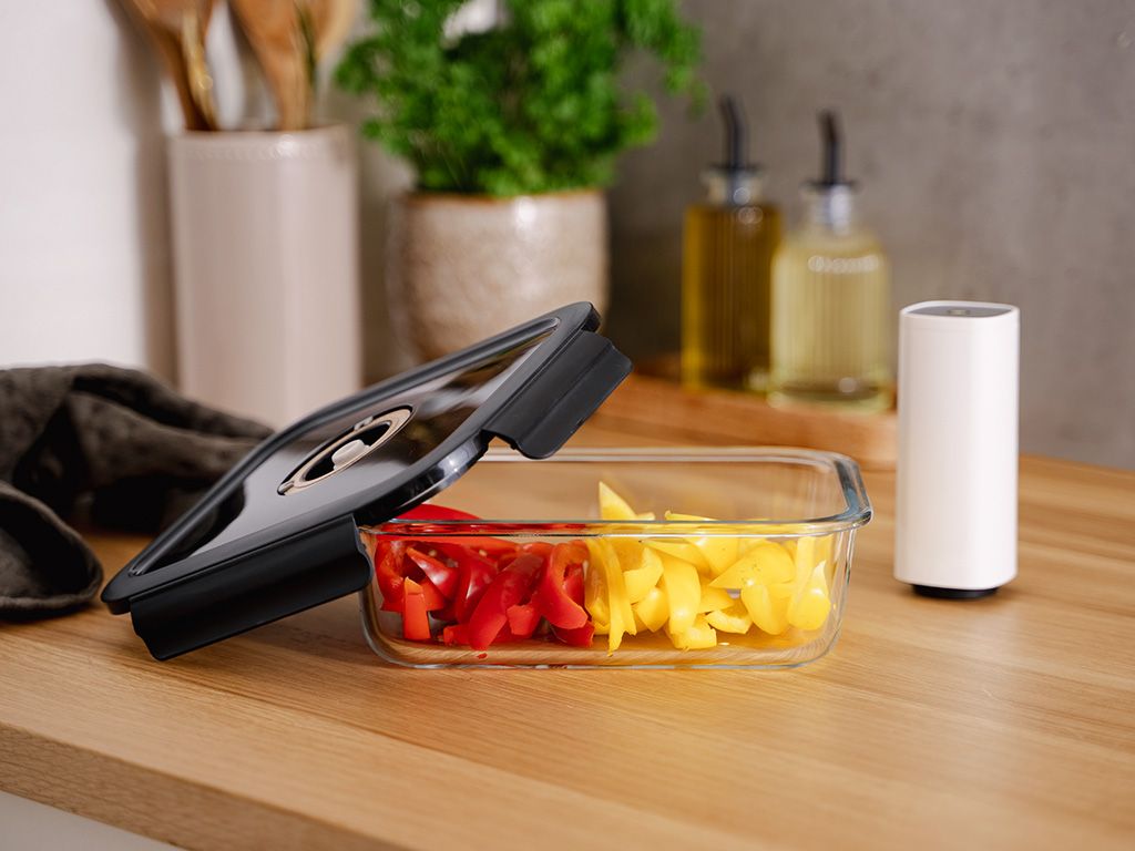 RECHTHOEKIGE VACUÜM GLAS CONTAINER - 1480ML - SET - 4ST - 2