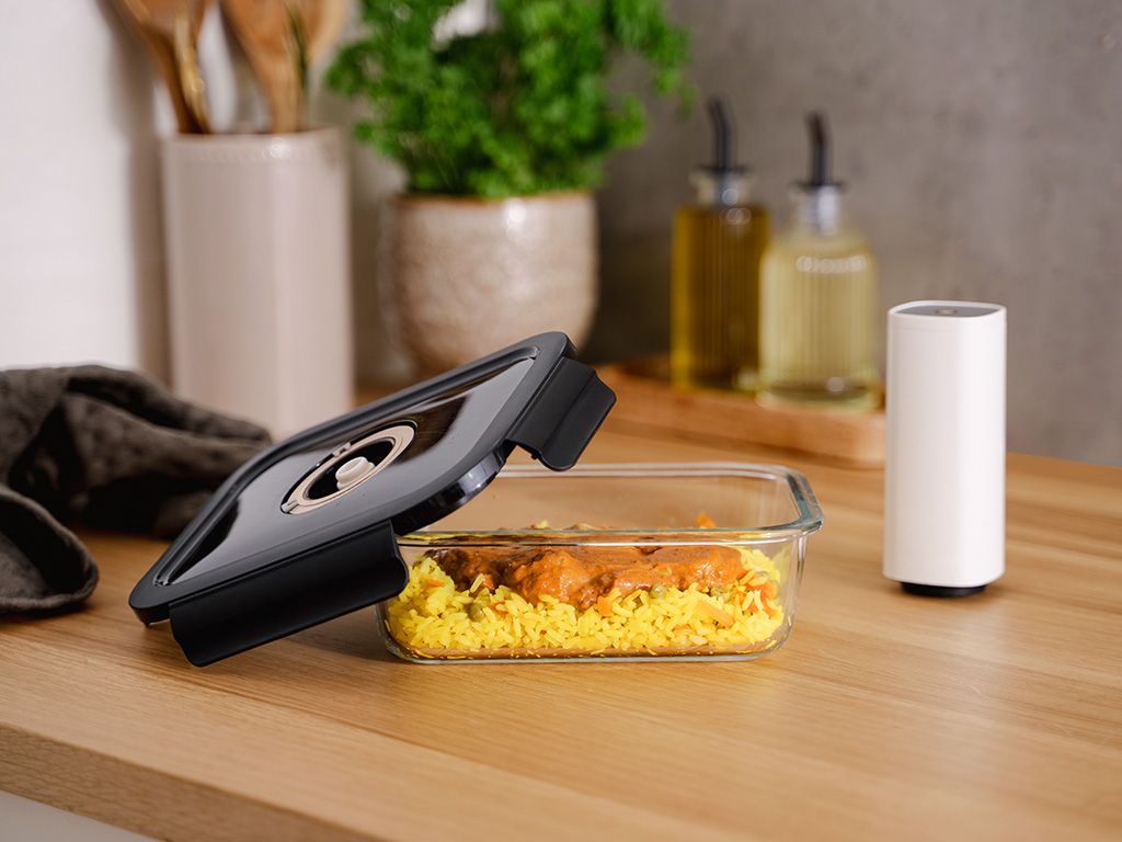 VIERKANTE VACUÜM GLAS CONTAINER - 1230ML - 2