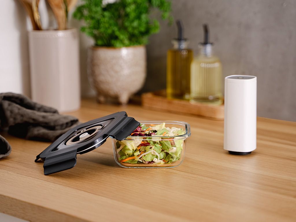 VIERKANTE VACUÜM GLAS CONTAINER - 525ML - 2