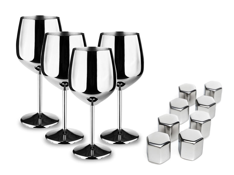 ENSEMBLE DE VERRE - VERRE À VIN EN ACIER INOXYDABLE