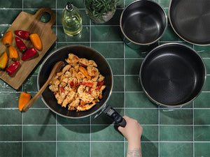 WOKPAN MET AFNEEMBARE HANDGREEP SET 30CM - 4