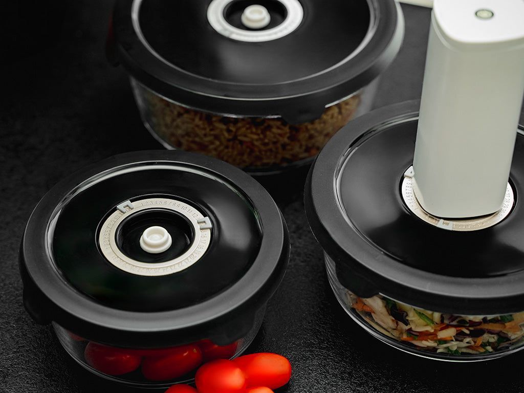 ROUND VACUUM GLASS CONTAINER – 1400ML SET - 4PC - 2