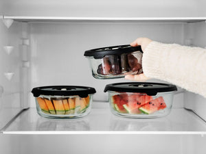 RONDE VACUÜMGLAZEN CONTAINER - COMPLETE OPSLAGSET - 10