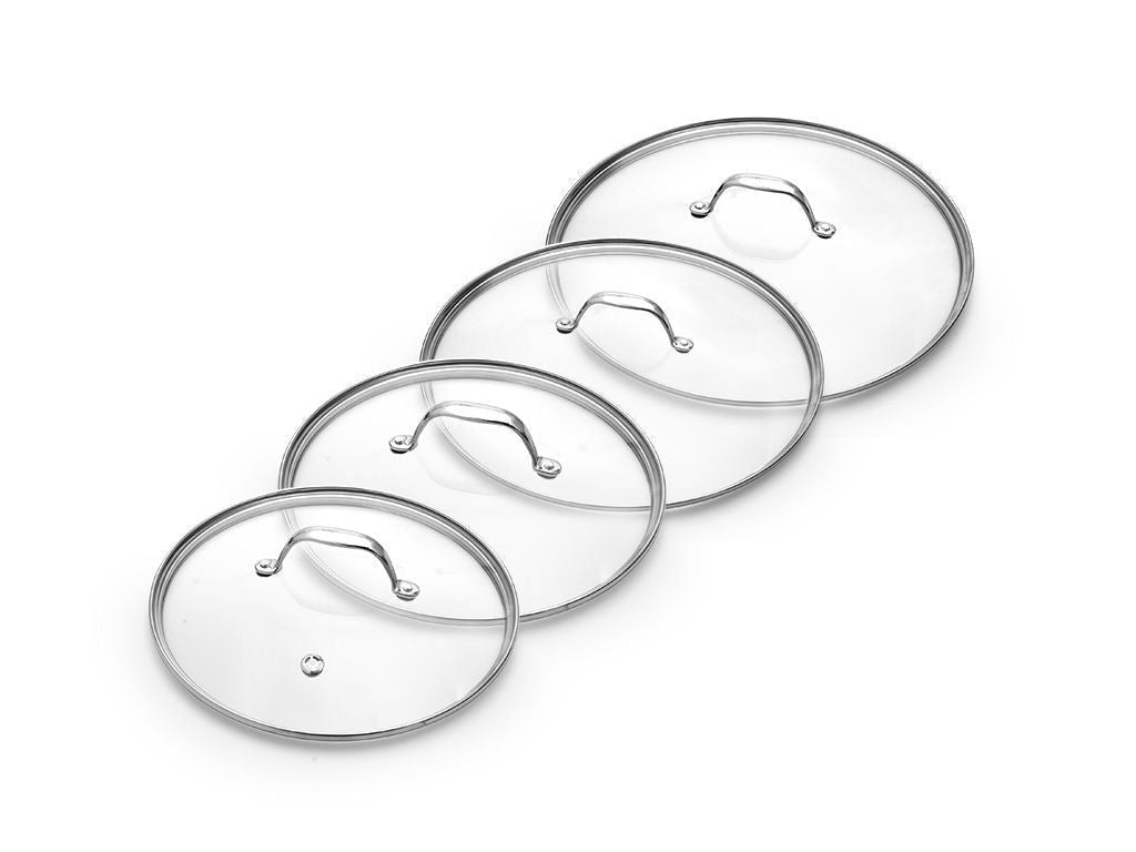 GLAZEN DEKSELSET 20/24/26/28 CM – 4-DELIG - 1