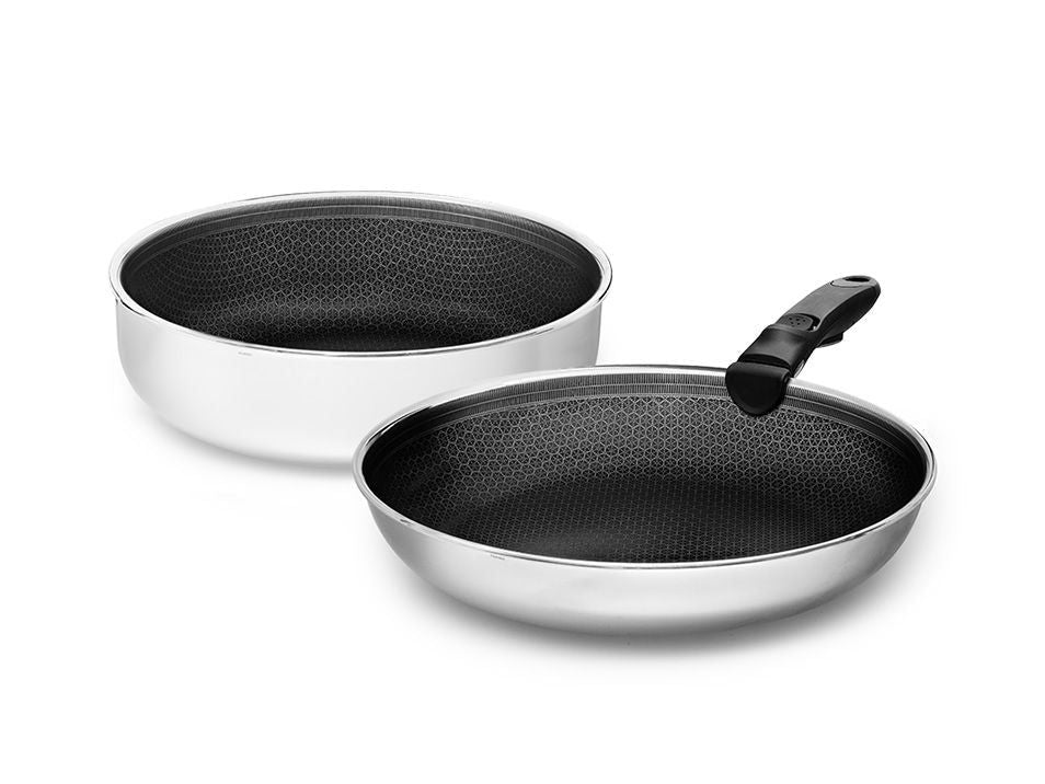 KOEKENPAN MET AFNEEMBARE HANDGREEP SAUTE SET – 2-DELEN - 1