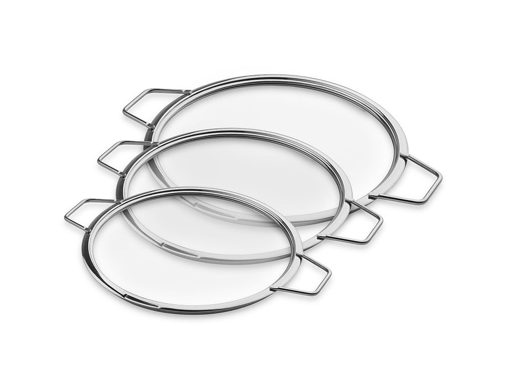 STABELBARE GLASLÅG – 24/ 26/ 28 CM – 3 DELE - 1