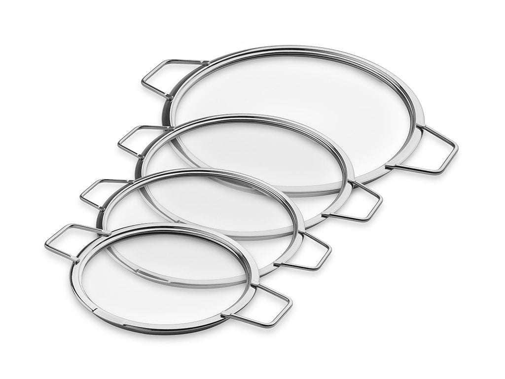STABELBARE GLASLÅG – 18/ 20/ 24/ 28 CM – 4 DELE - 1