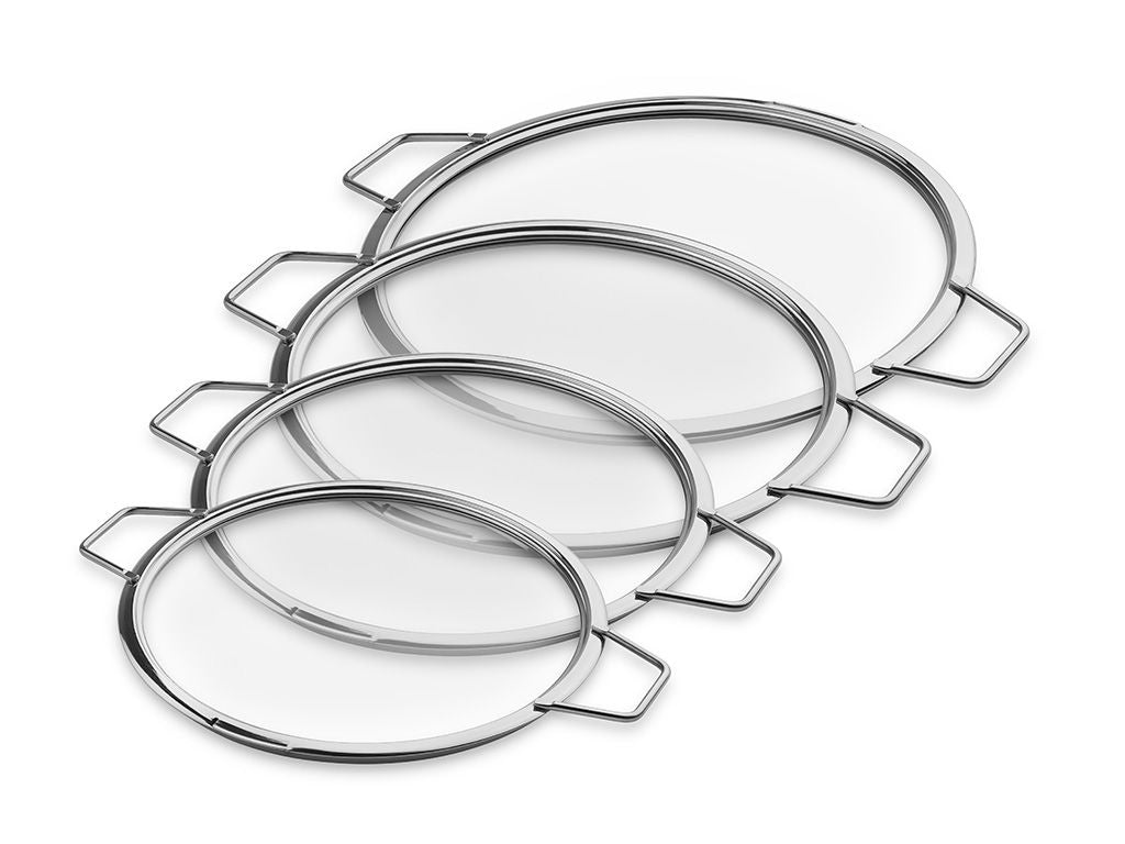 STAPELBARE GLAZEN DEKSELS – 24/ 26/ 28/ 30 CM – 4 STUKS - 1