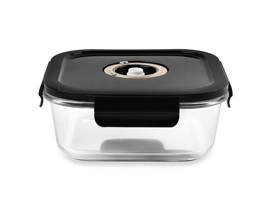 VIERKANTE VACUÜM GLAS CONTAINER - 1230ML - 1