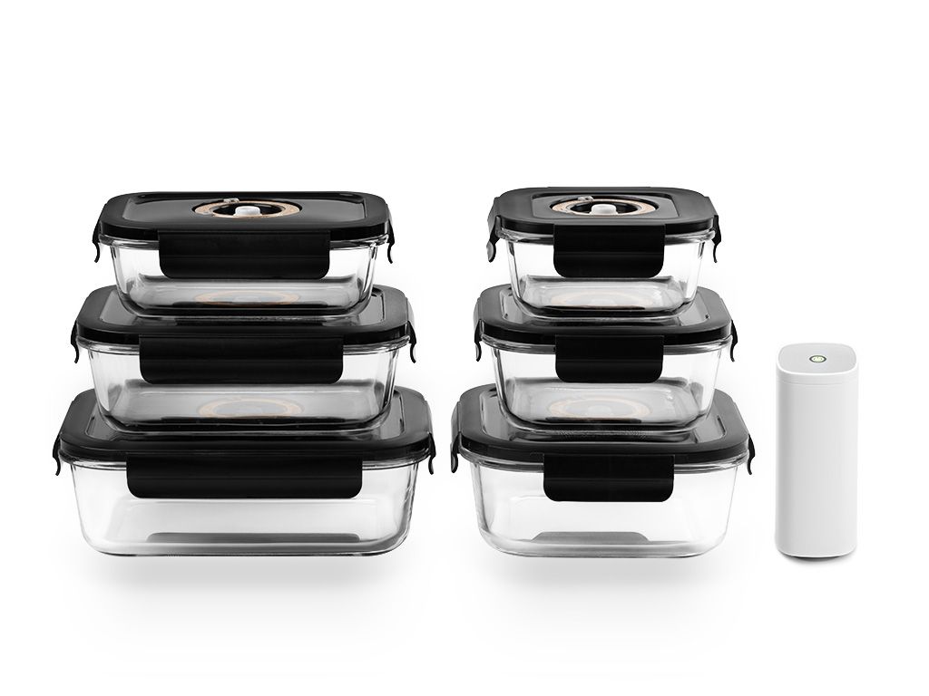 VACUÜM GLAS CONTAINER MIX SET - 6ST - 1