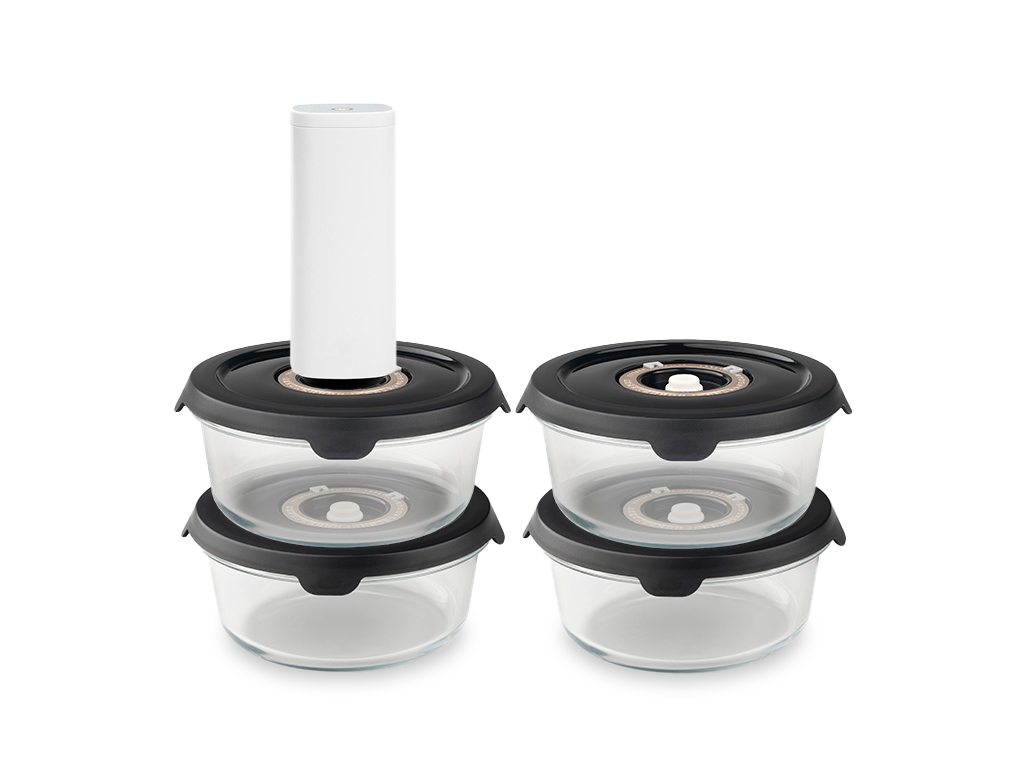 RONDE VACUÜMGLAZEN CONTAINER – 635ML SET - 4-PAK - 1