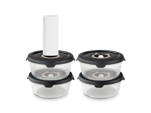 RONDE VACUÜMGLAZEN CONTAINER – 635ML SET - 4-PAK - 1