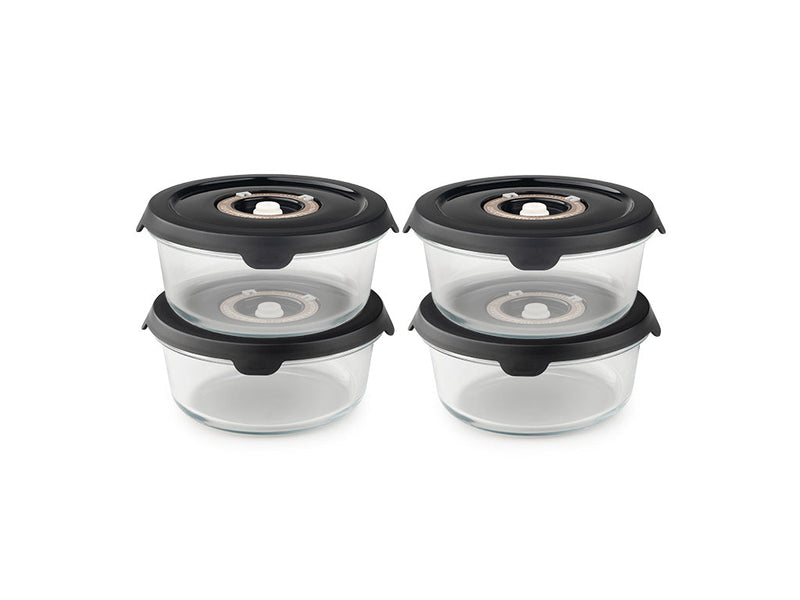 RONDE VACUÜMGLAZEN CONTAINER – 635ML SET - 4-PAK