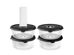 RONDE VACUÜMGLAZEN CONTAINER – 930ML SET - 4-PAK - 1