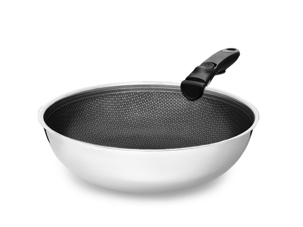 WOKPAN MET AFNEEMBARE HANDGREEP SET 30CM - 1