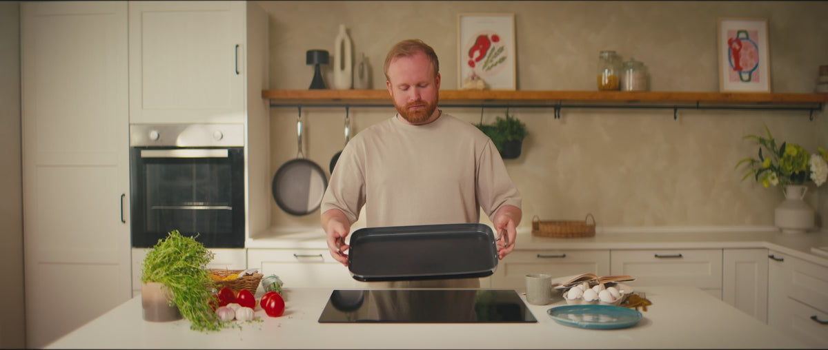 Charger la vidéo : 
Plaque de cuisson antiadhésive Hybrid